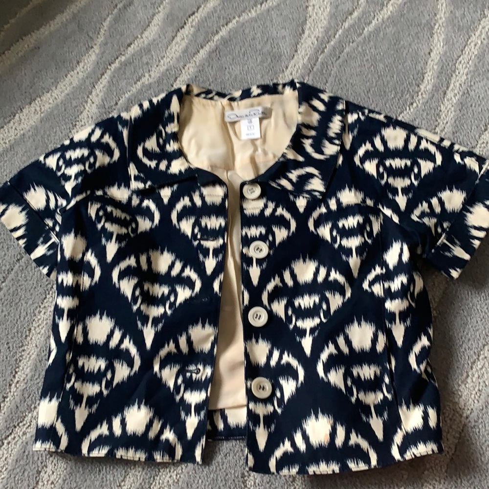 Oscar de la renta short sleeve suit jacket